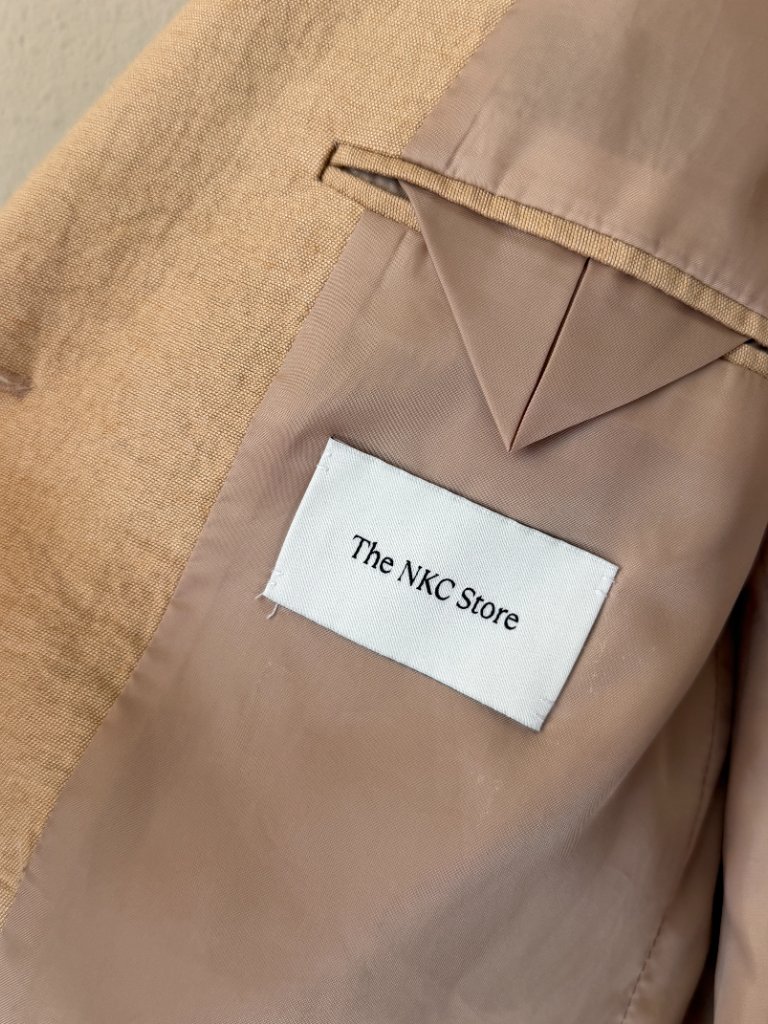 The Nkc Store Beige Oversized Linen Workwear Blazer — image 5 of 7